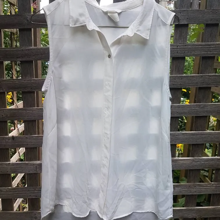 H&M White Sleeveless Blouse (Size 10) photo 1