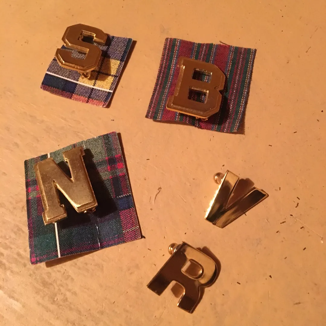 Vintage Brass Letter Pins photo 1