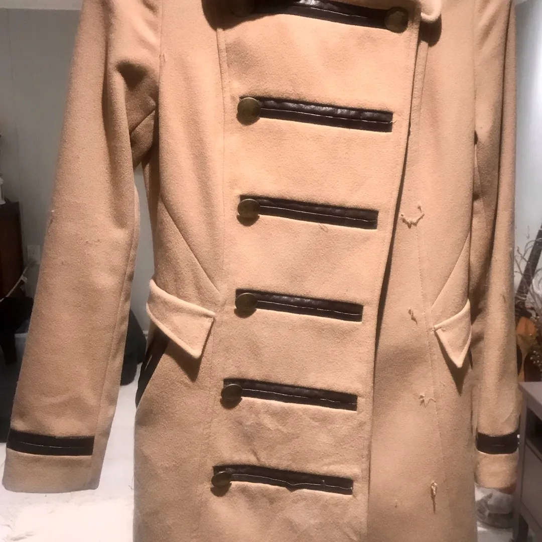 XS Long Tan Military Style Chique Jacket photo 1