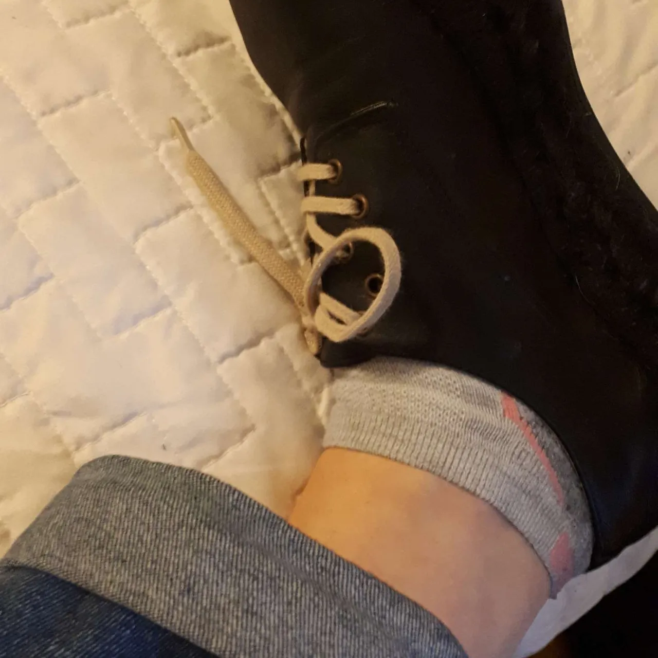 Black Leather Espadrilles Platform Shoes Size 8 Womens photo 3