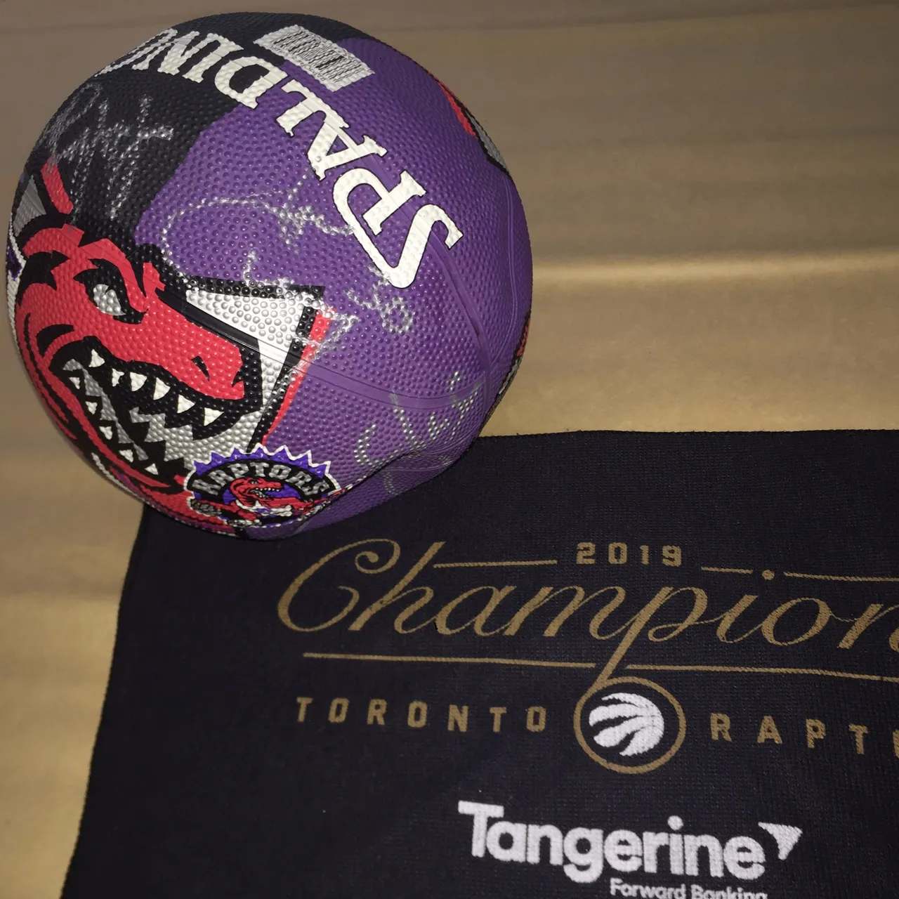 Dell Curry, JYD & more Signed Vintage Raptors Ball photo 1