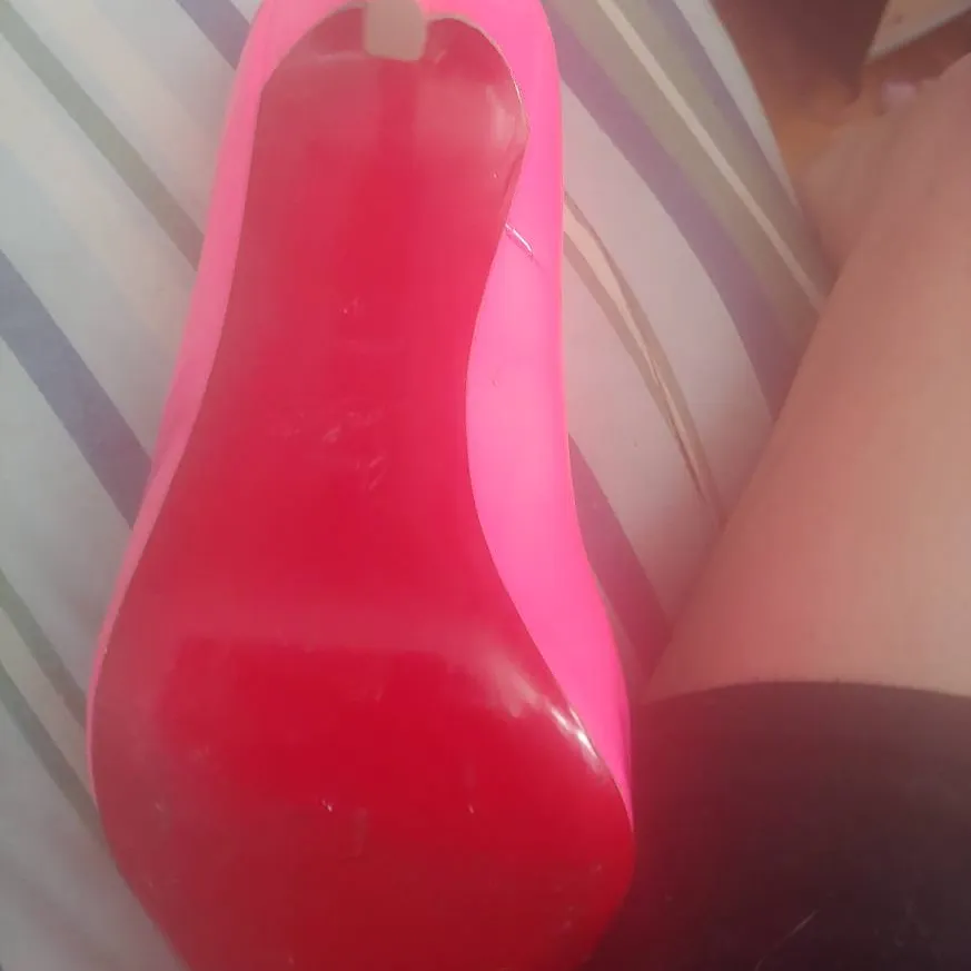 Previously Loved Limited Edition Hot Pink Louboutins photo 3