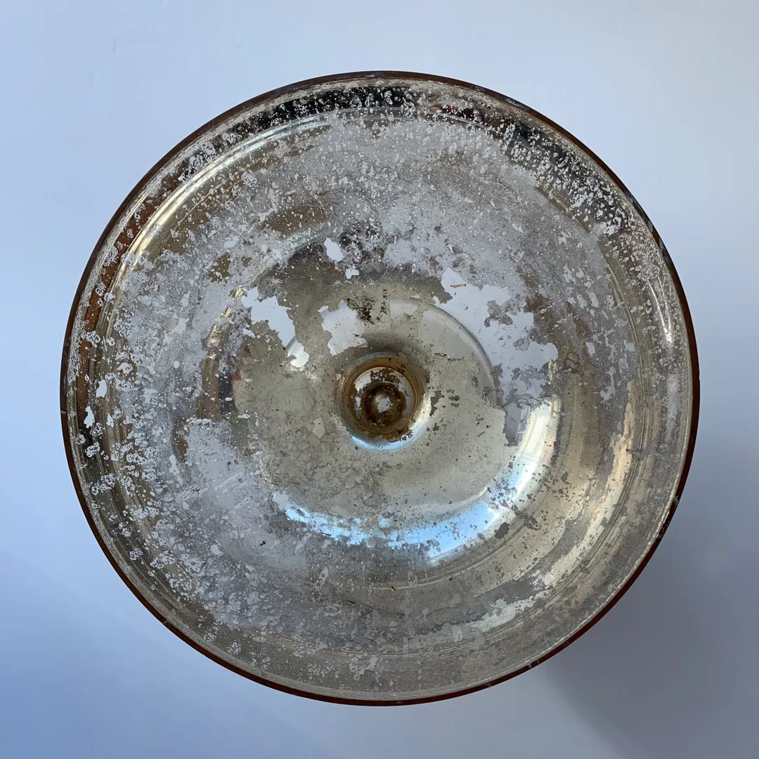 Glass Bowl With Antique Silver Finish photo 3