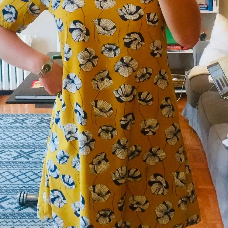 Mustard/Navy Floral Dress photo 1