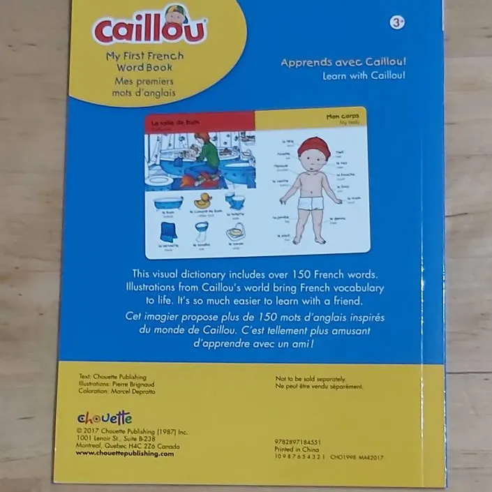 Caillou First French Words booklet photo 3