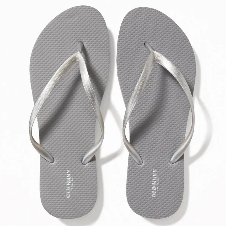 Silver Old Navy Flip Flops (Size 8) - FREE photo 1