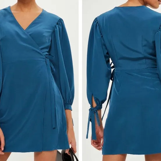 Brand New Cerulean Blue Wrap Dress (Size 2 - XS/S) photo 1