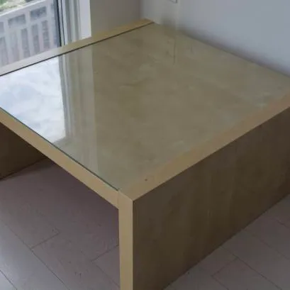 Ikea Wooden Table with Glass Top photo 1
