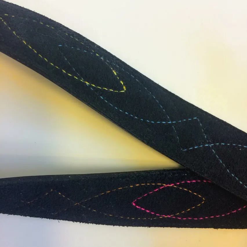 Black Suede Belt With Multi-colour Detailing photo 3