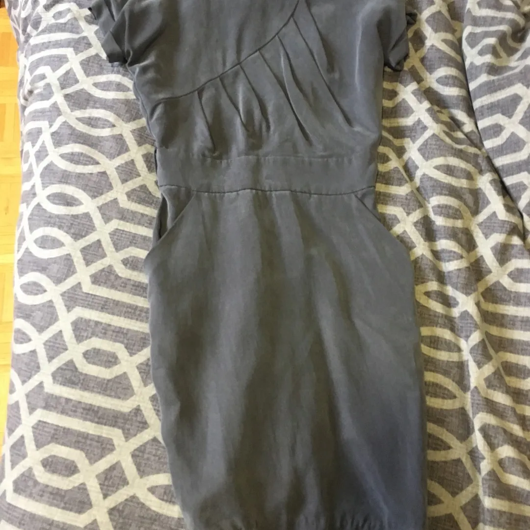 Size S Grey Suede Dress From Victoire - With Pockets! photo 1