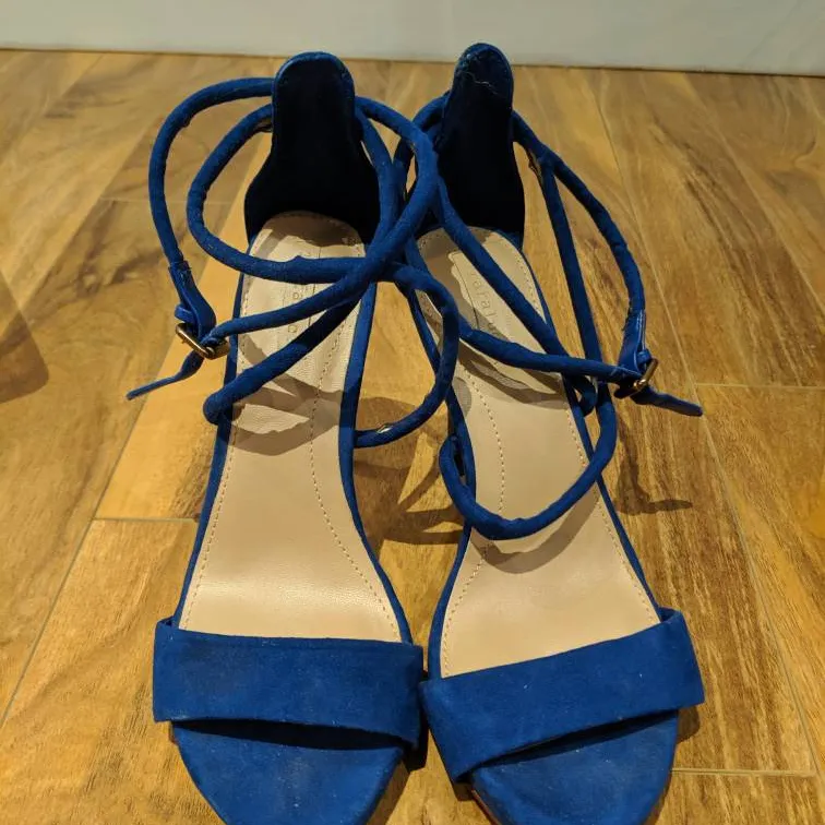 Sz 37 Royal Blue Strappy Zara Heels photo 1
