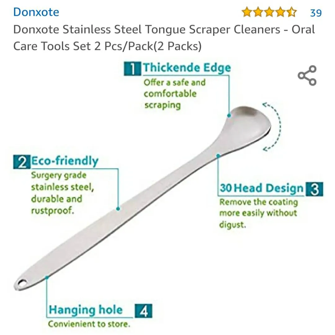 BNIB Stainless Steel Tongue Scraper photo 4