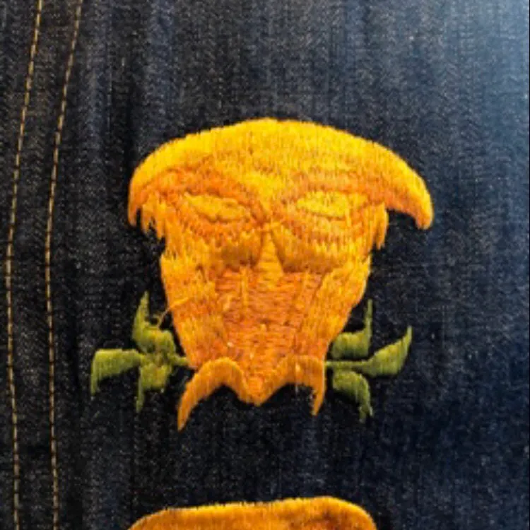 yep stoned owls vintage 1970s dark denim snap button shirt ja... photo 5