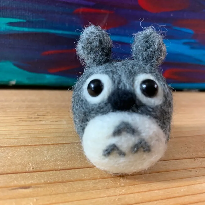 Wool Felted Totoro - Grey, Blue, White - Handmade photo 9