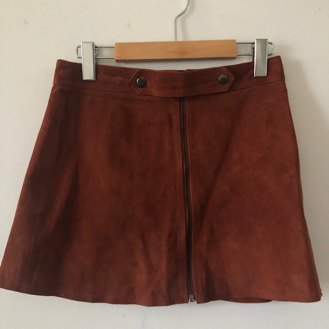 100% Brown Leather Skirt photo 1