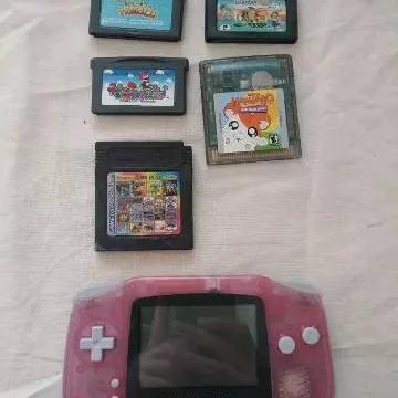 Pink Gameboy Advance with Games photo 1