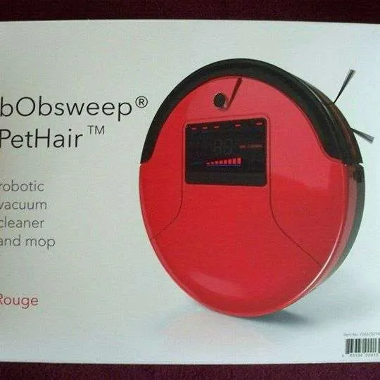 bObsweep PetHair Robotic Vacuum Cleaner and Mop in red photo 1