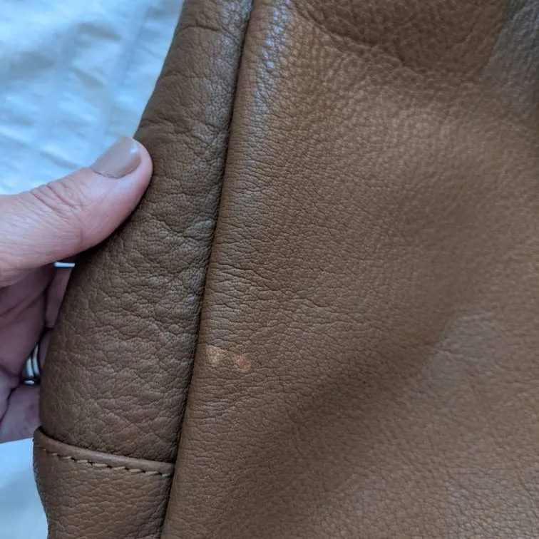 Brown Leather Shoulder Travel Bag photo 5