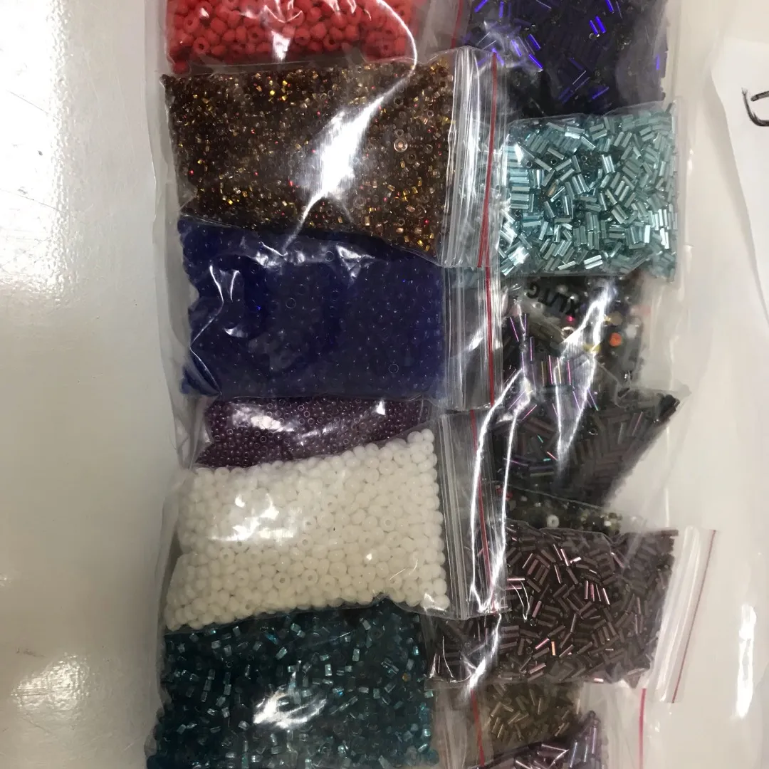 Seed Beads - Mostly Blues & White photo 1