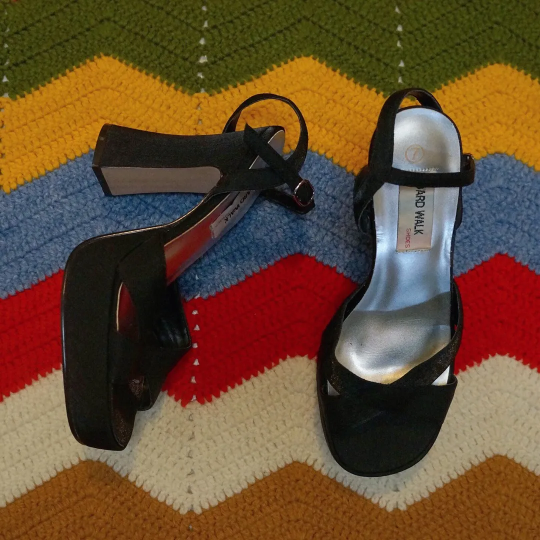 Vintage Satin Platform Sandals photo 1