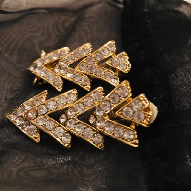Antique Australian Crystal Clip On Earrings photo 4