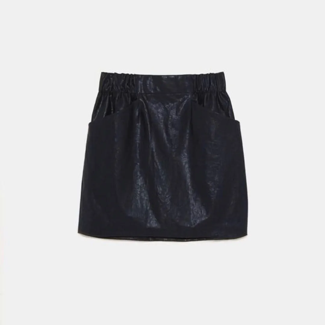 Zara faux leather miniskirt size m photo 1