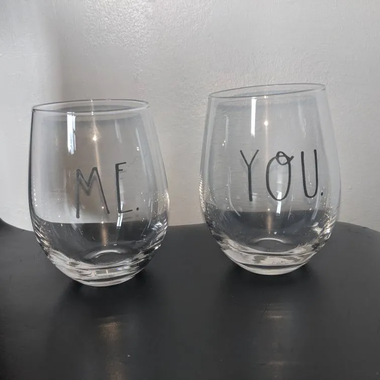 Me & You Stemless Wine Glasses photo 1