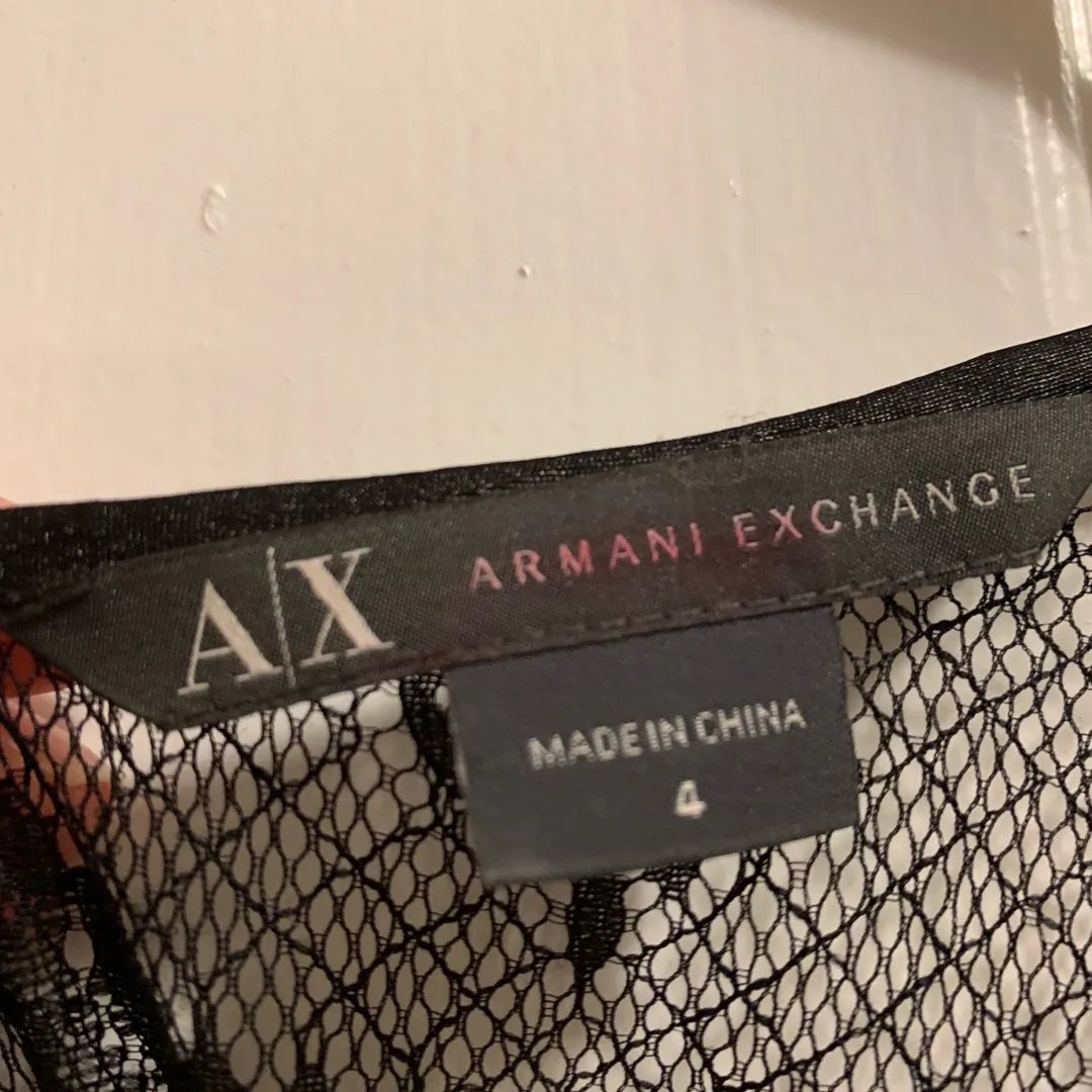 Armani Black Lace Dress Size 4 photo 4