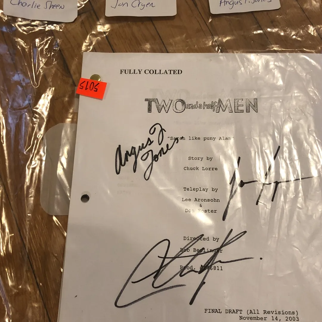 2 And A Half Men Script Signed photo 1