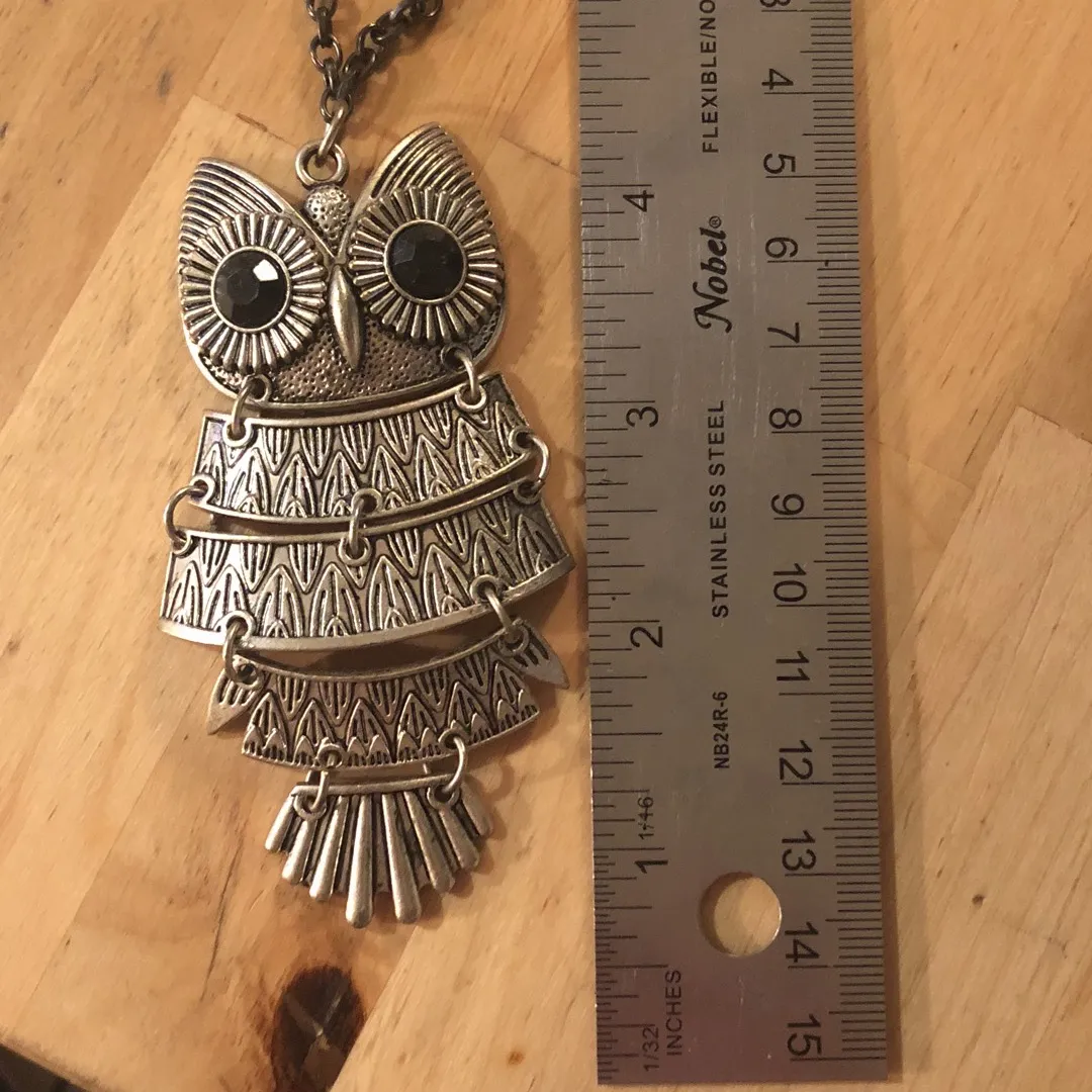 Long Owl Statement necklace photo 4