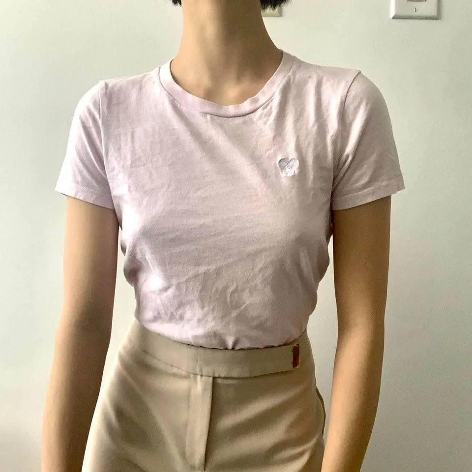 Aritzia Light Pink Fitted Tee photo 2