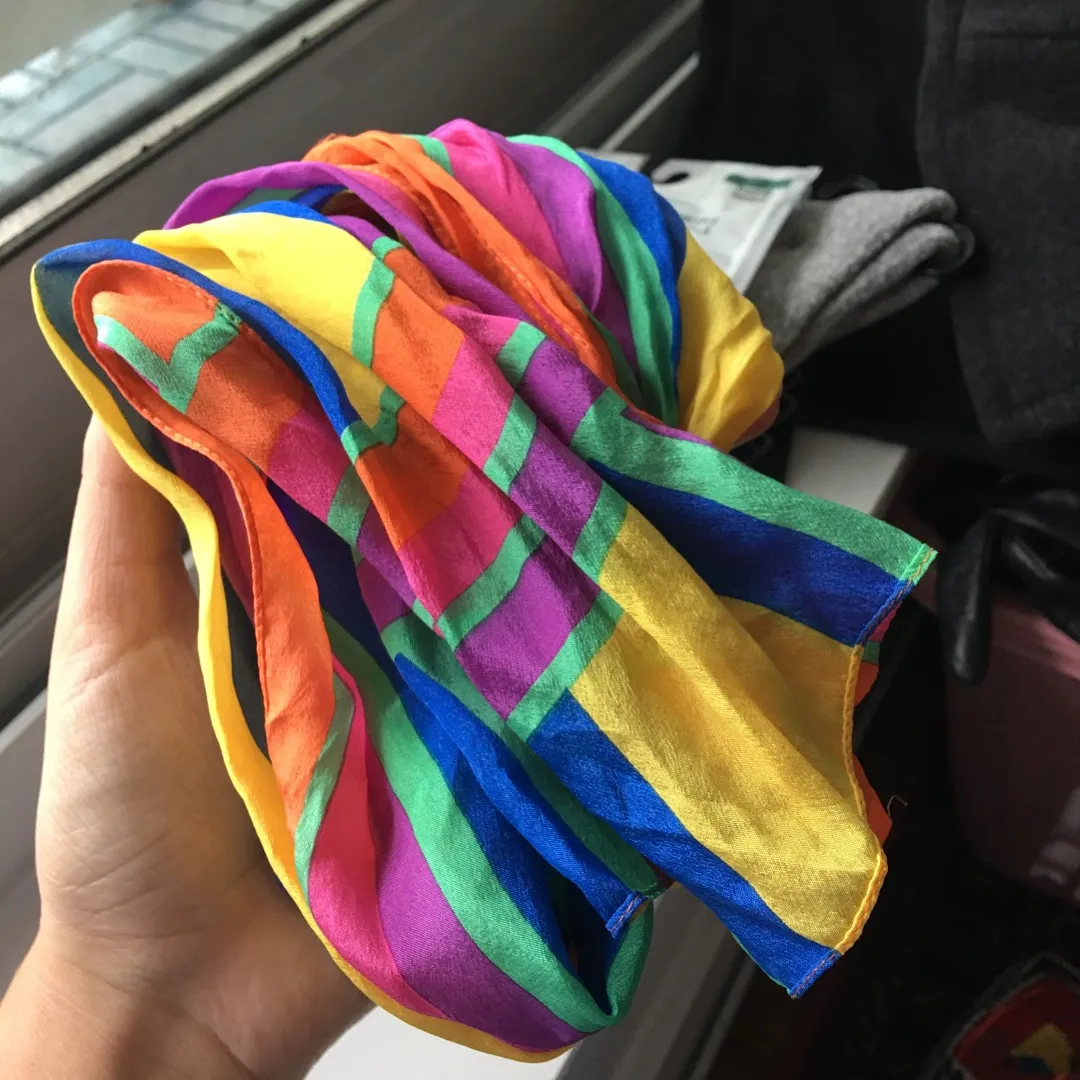 Vintage Rainbow Silk Scarf 🌈 photo 1