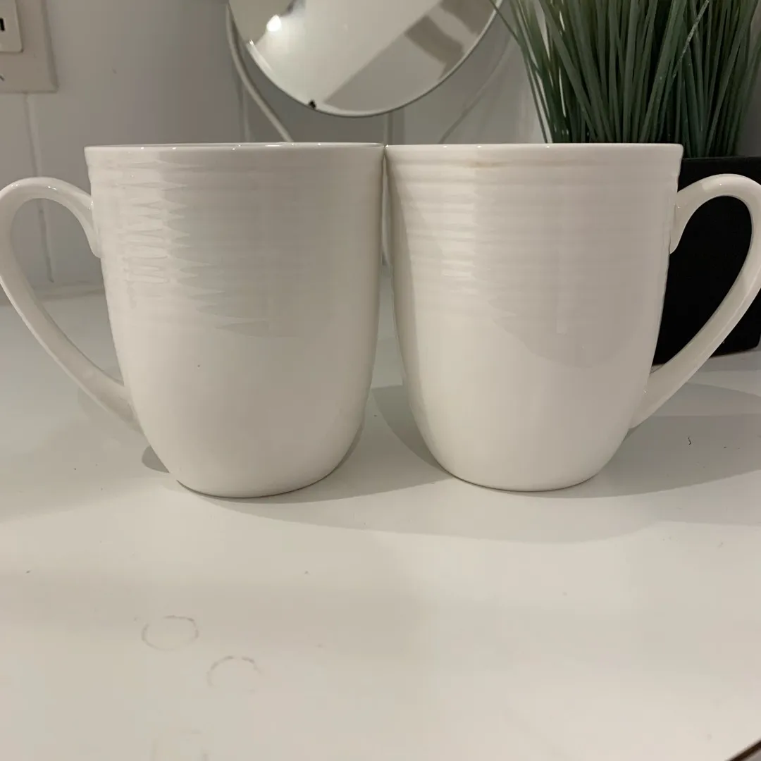 4 X Brand New White Mugs photo 4