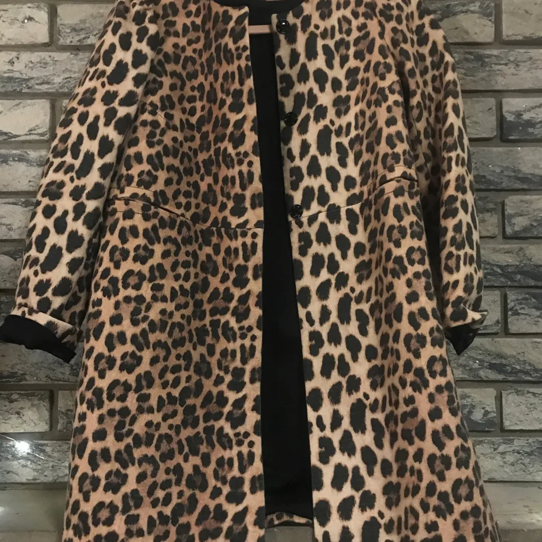 Zara Cheetah Print Over Coat photo 1