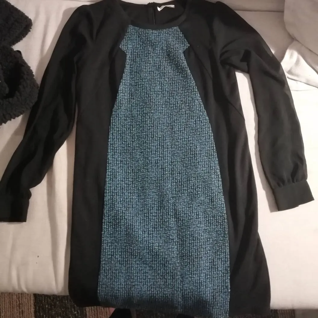 Black And Turquoise Short Dress photo 1