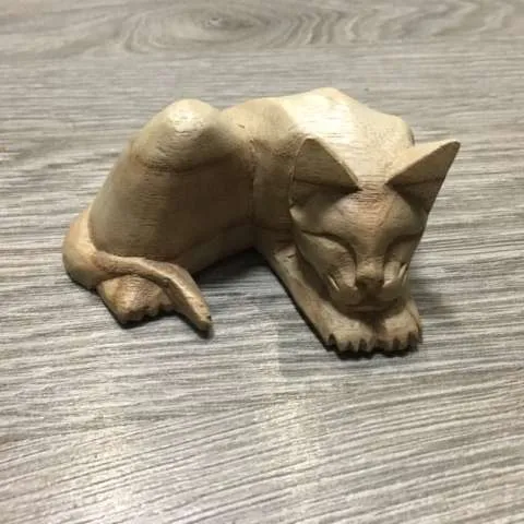 Wooden Cat Carving photo 1