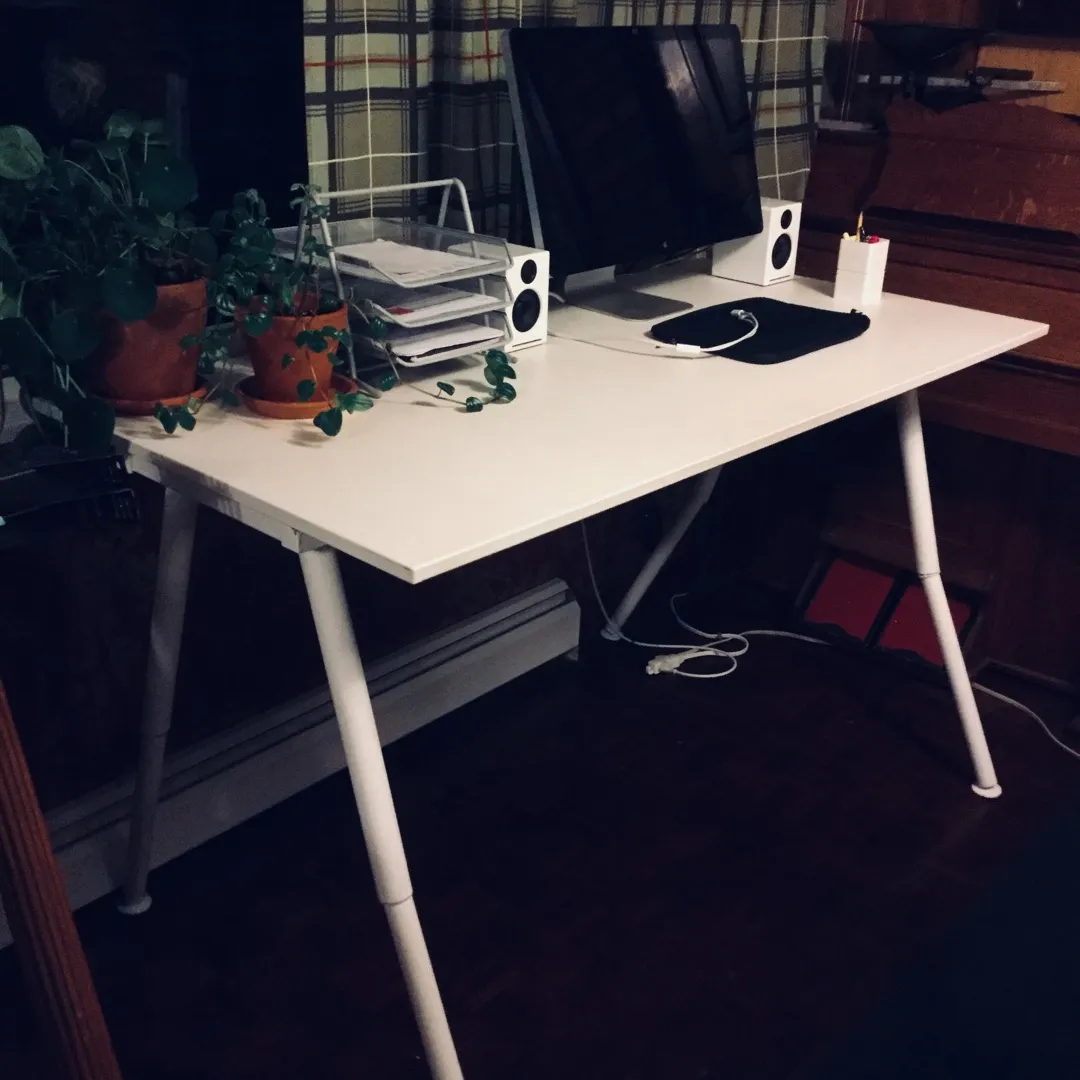 White Standing Desk photo 1