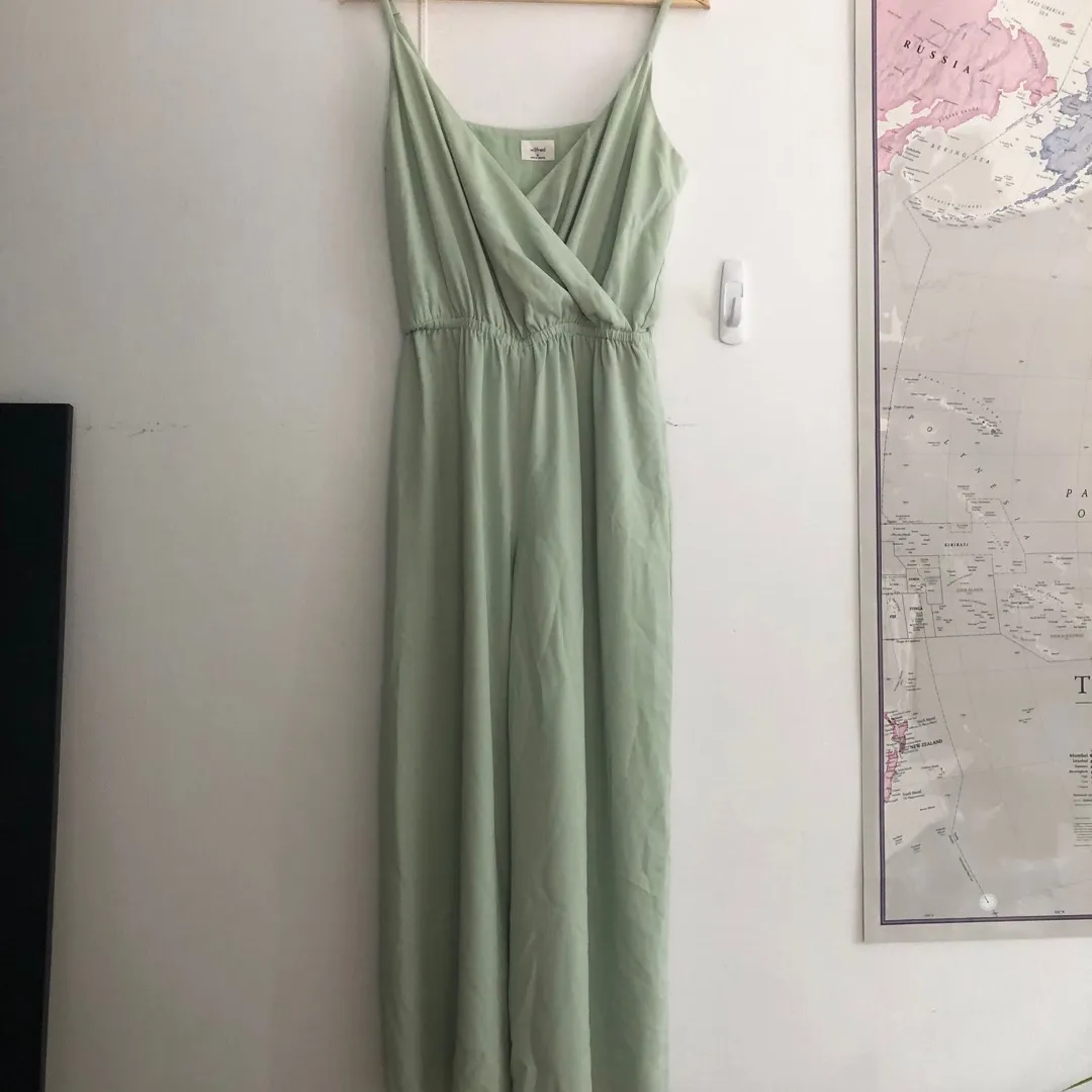 Sage Green Melodie Jumpsuit Wide-leg V-neck from Wilfred photo 1