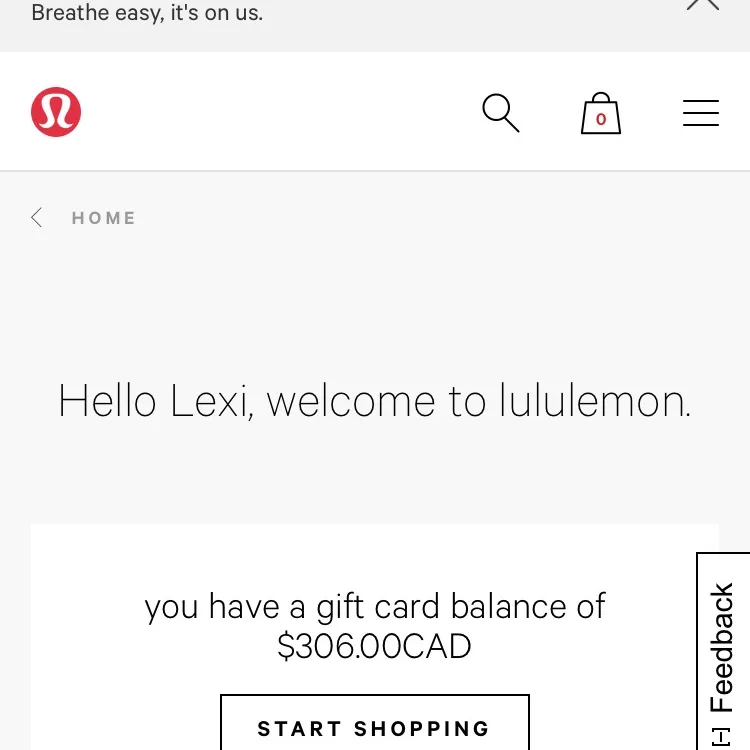 Lululemon Gift Card photo 1