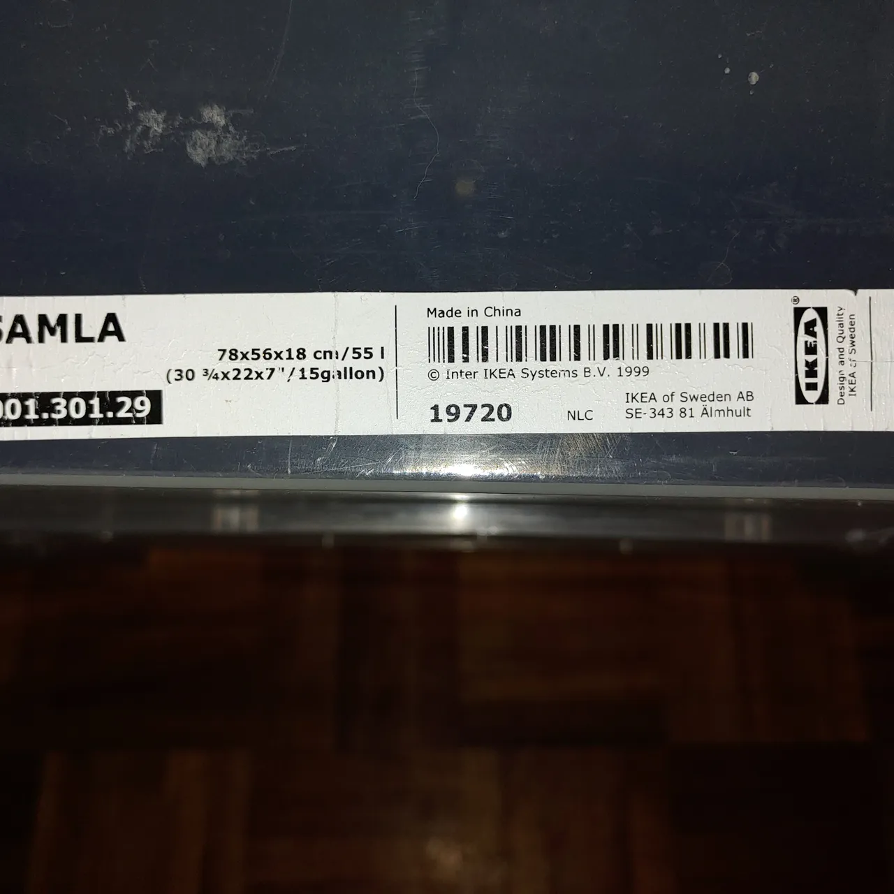 IKEA SAMLA Transparent Storage Box 30 ¾x22x7 "55l /15 ga photo 3