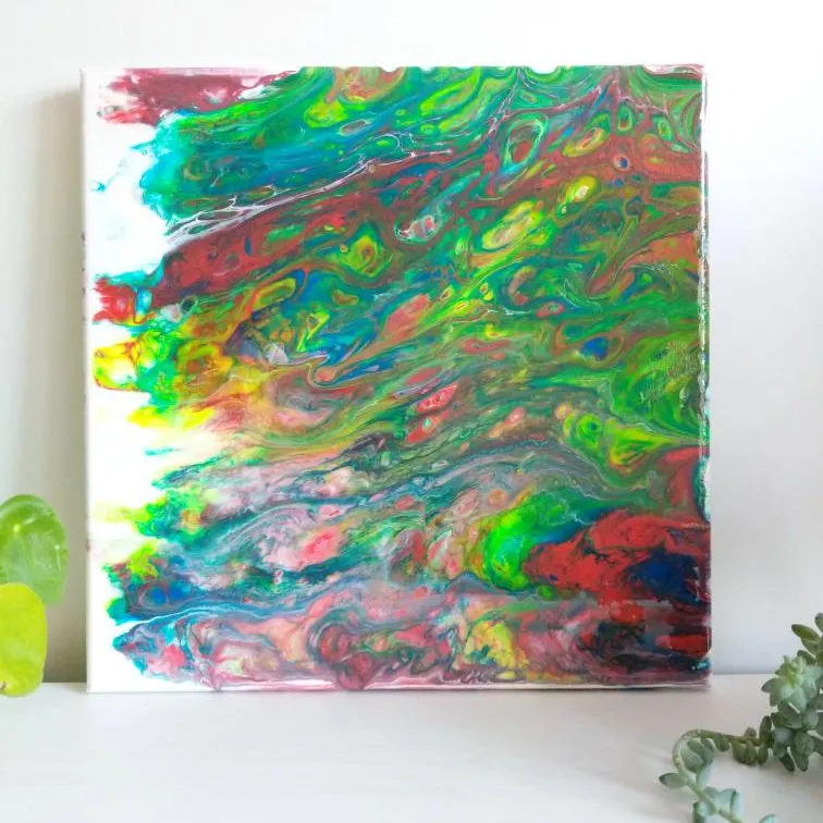 Super Glossy Acrylic Paint Pour Creation, With Resin photo 1