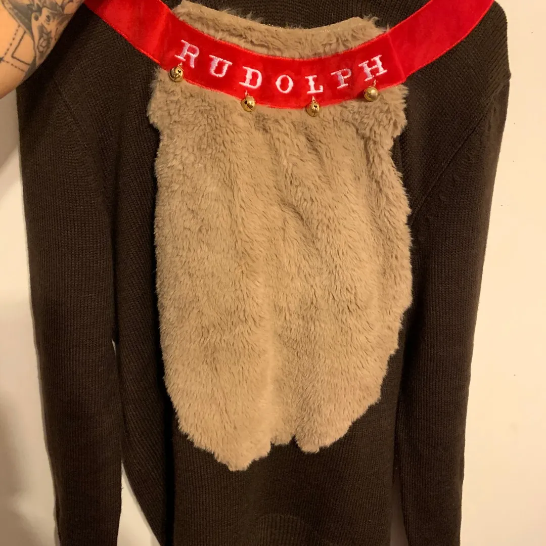 Rudolph Ugly Sweater Brand New 10/10 Adult Size Small photo 1