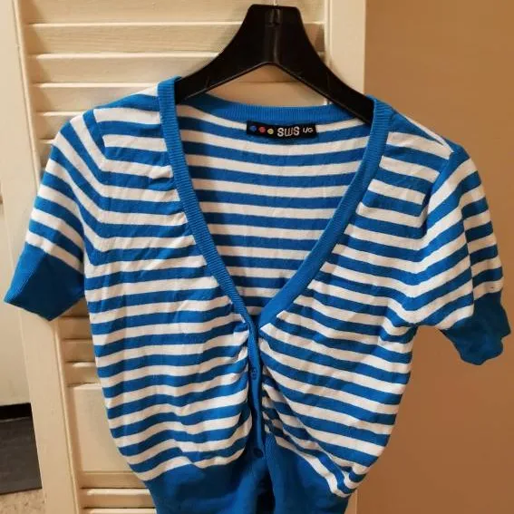 Striped Blue And White Cardigan photo 1