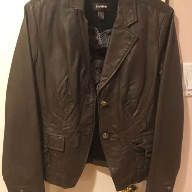 Brown leather Jacket photo 1