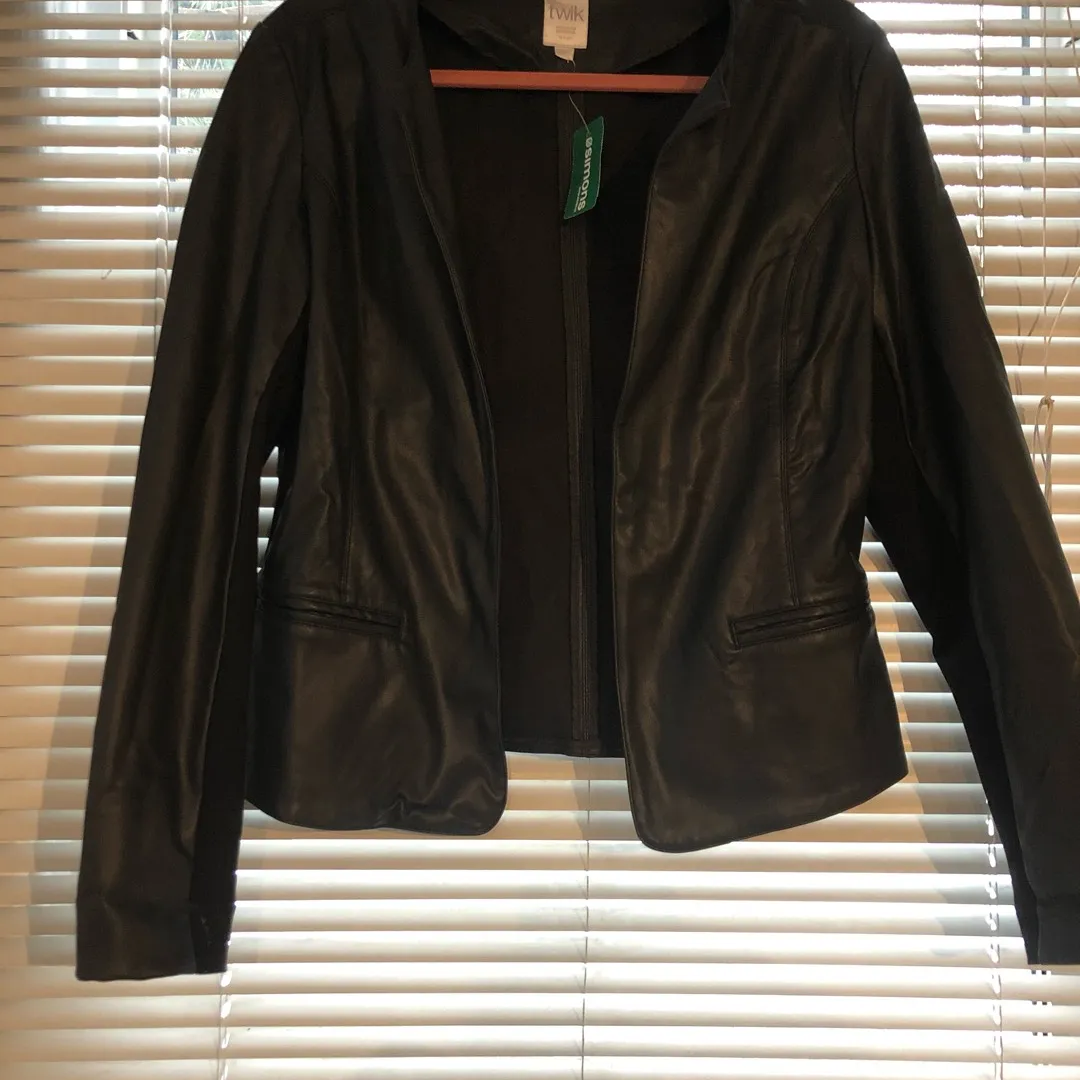 Black Faux-Leather Jacket photo 1