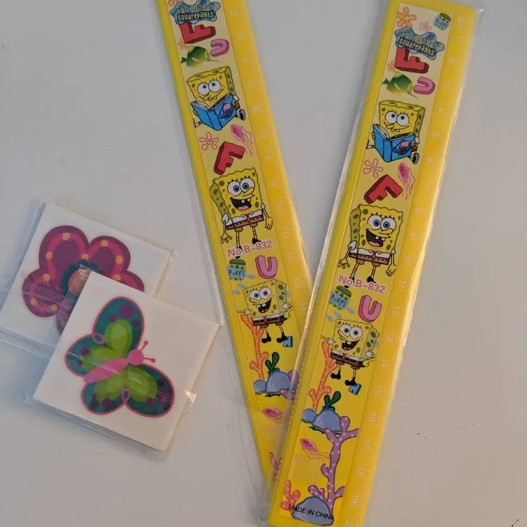For Kids! Spongebob Rulers And Temp Tattoos photo 1