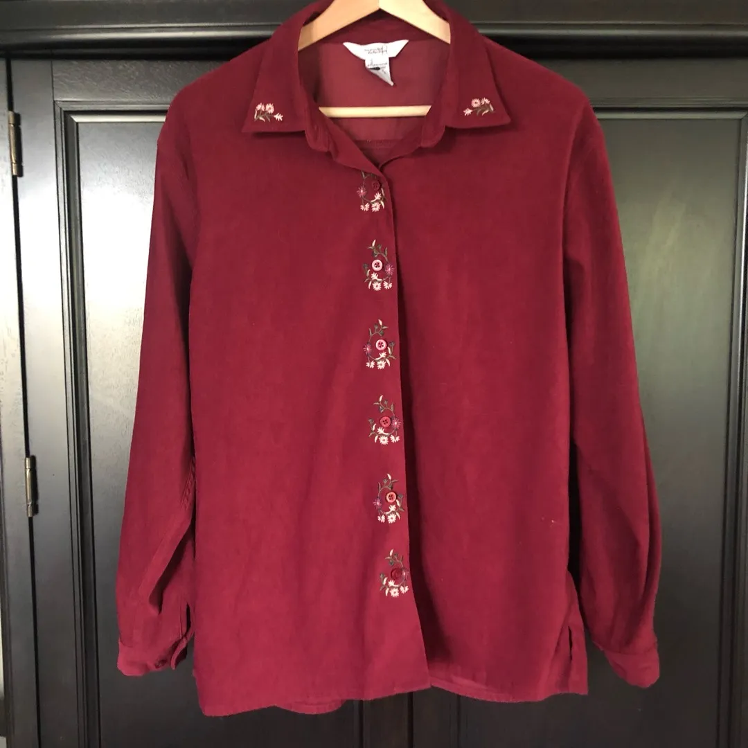 Burgundy Red Button Up photo 1