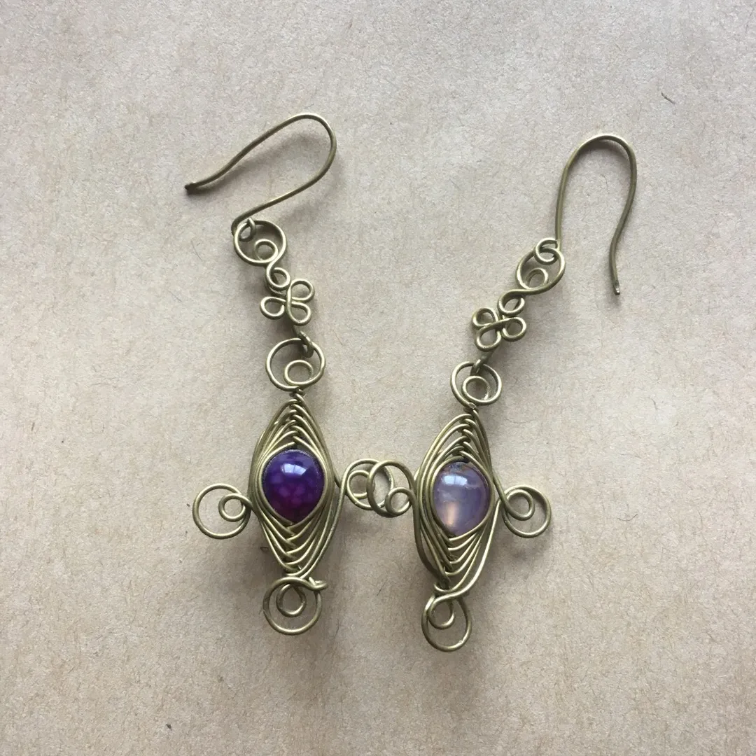 Beautiful Handcrafted Amethyst Earrings photo 1
