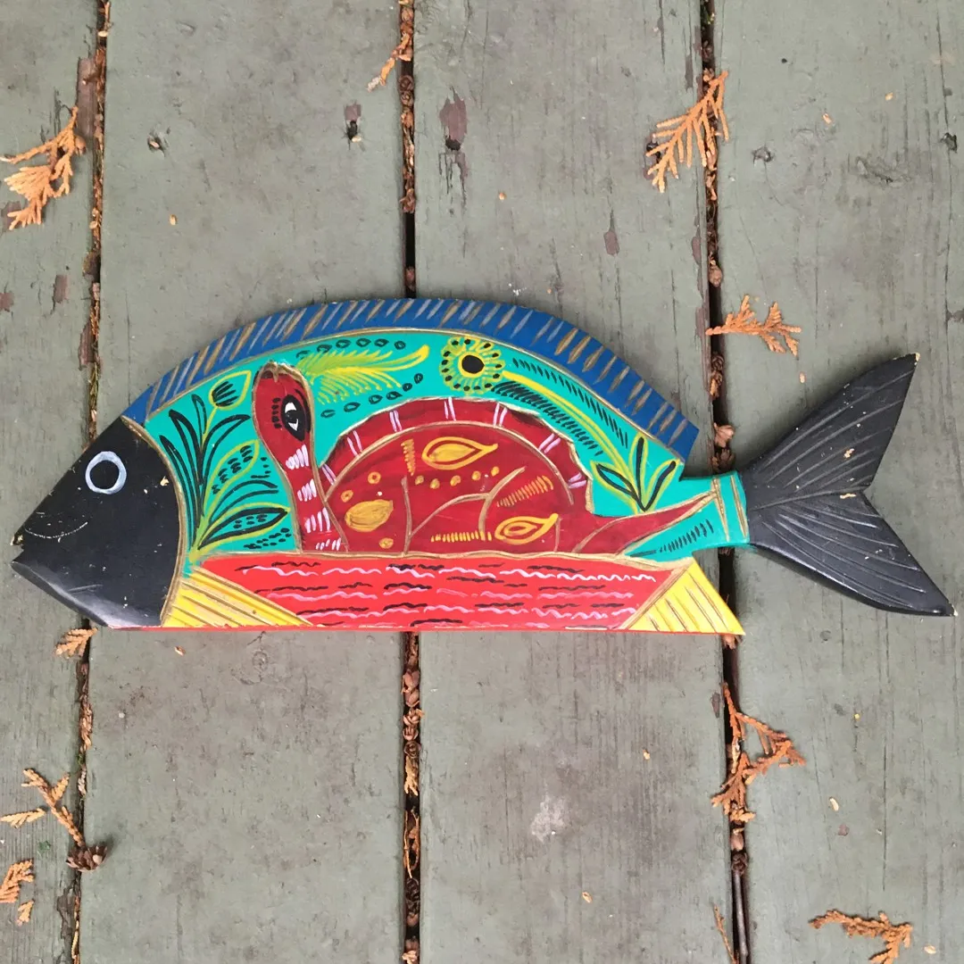 Painted Wooden Fish photo 1