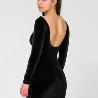 American Apparel Black Velvet Minidress XS photo 4